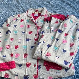 Munki Munki Gray PJ Set with Coffee Cups
